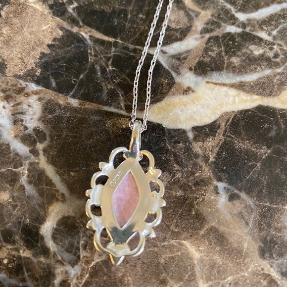 Sterling silver pink thulite pendant - Picture 4 of 7